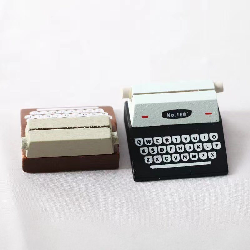 Wooden typewriter miniature for dollhouse