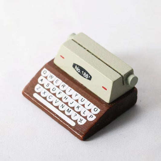 Wooden typewriter miniature for dollhouse